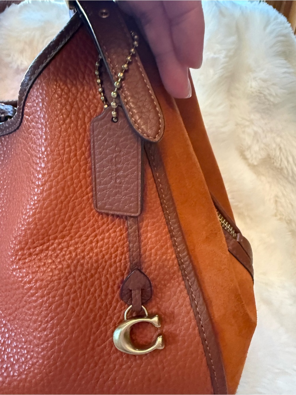 Coach Lori Bag Pebbled Leather Shoulder Bag in Cognac & Saddle Brown - Canyon - Picture 5 of 16